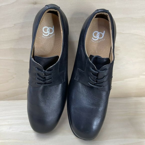 Gravity Defyer Mens Hans Leather Oxford Dress Shoes Black TB8146L Sz 13M NEW